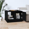 Miniatyrbillede 4 af 9: The Living Store sofabord 50x50x36 cm konstrueret træ sort -  Sofaborde