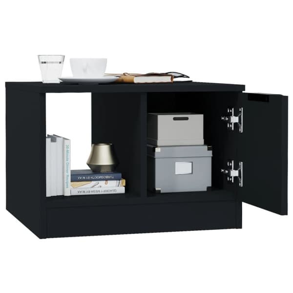 The Living Store sofabord 50x50x36 cm konstrueret træ sort - Sofaborde