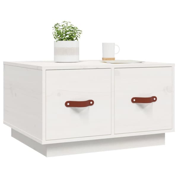 The Living Store Sohvapöytä valkoinen 60x53x35 cm täysi mänty - Kahvipöydät