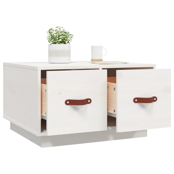 The Living Store Sohvapöytä valkoinen 60x53x35 cm täysi mänty - Kahvipöydät