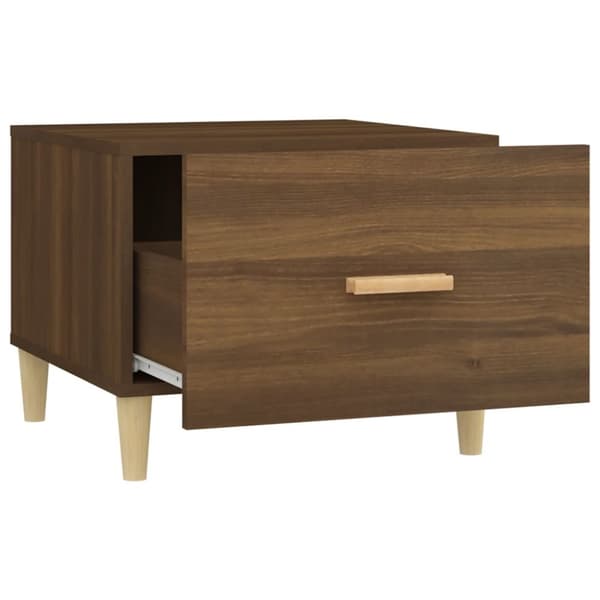The Living Store Soffbord brun ek 50x50x40 cm konstruerat trä -  Soffbord