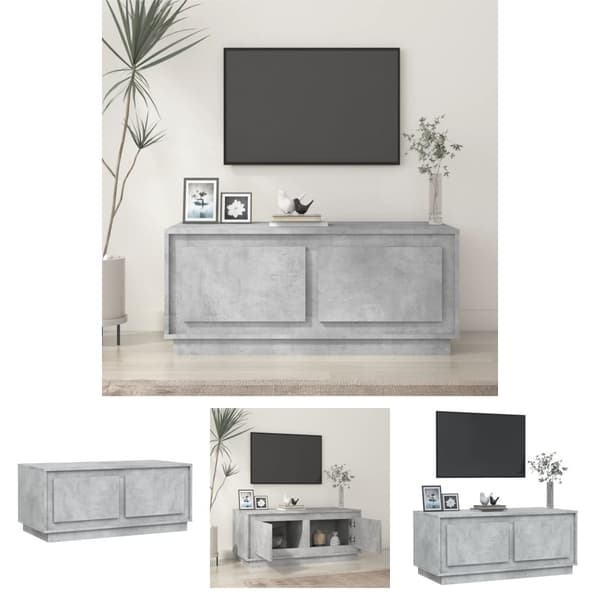 The Living Store sofabord 102x50x44 cm konstrueret træ betongrå -  Sofaborde
