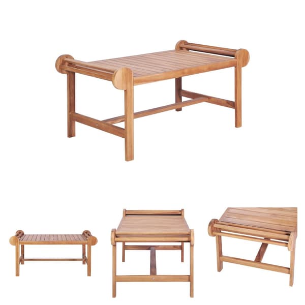 The Living Store sofabord 100 x 50 x 45 cm massivt teaktræ - Sofaborde