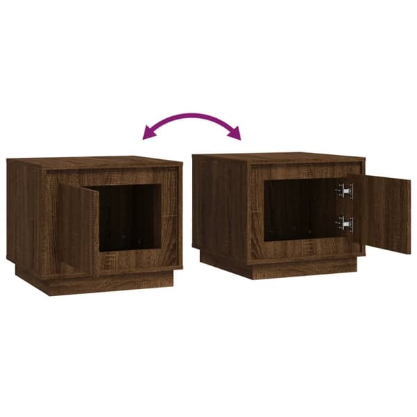 The Living Store sofabord 51x50x44 cm konstrueret træ brun egetræsfarve -  Sofaborde
