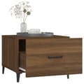 Miniatyrbillede 6 af 11: The Living Store sofaborde med metalben 2 stk. 50x50x40 cm brun egetræsfarve -  Sofaborde
