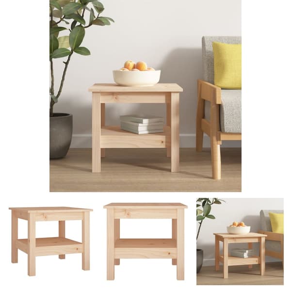 The Living Store sofabord 45x45x40 cm massivt fyrretræ -  Sofaborde