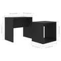 Miniatyrbillede 7 af 7: The Living Store sofabordssæt 48x30x45 cm konstrueret træ sort -  Sofaborde
