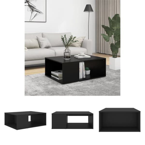 The Living Store Soffbord svart 90x67x33 cm konstruerat trä -  Soffbord