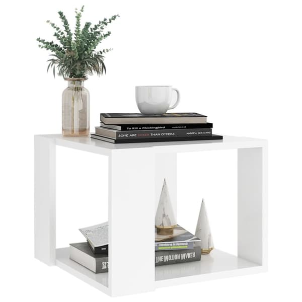 The Living Store Soffbord vit 40x40x30 cm konstruerat trä -  Soffbord