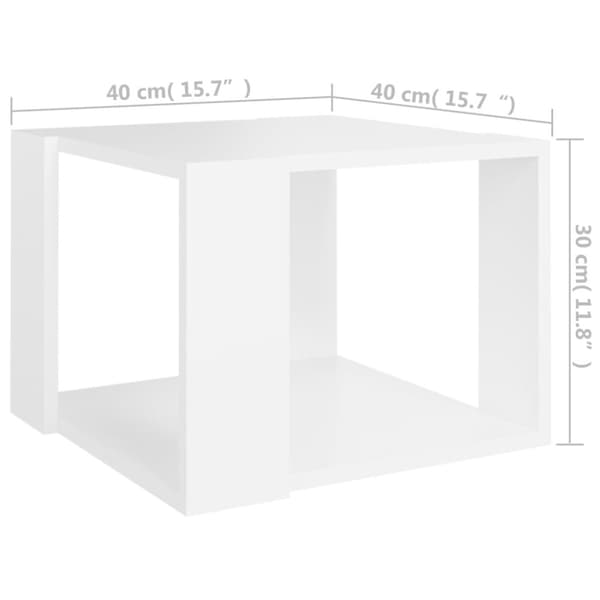 The Living Store Soffbord vit 40x40x30 cm konstruerat trä -  Soffbord