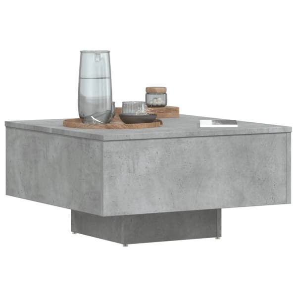The Living Store Soffbord betonggrå 60x60x31,5 cm spånskiva - Soffbord