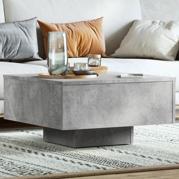 The Living Store Soffbord betonggrå 60x60x31,5 cm spånskiva -  Soffbord