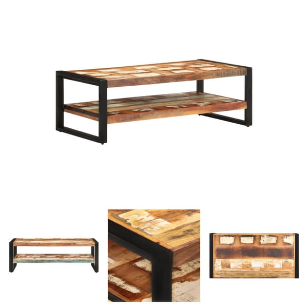 The Living Store sofabord 120x60x40 cm massivt genbrugstræ - Sofaborde