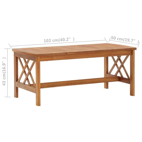 The Living Store Soffbord 102x50x43 cm massivt akaciaträ -  Soffbord