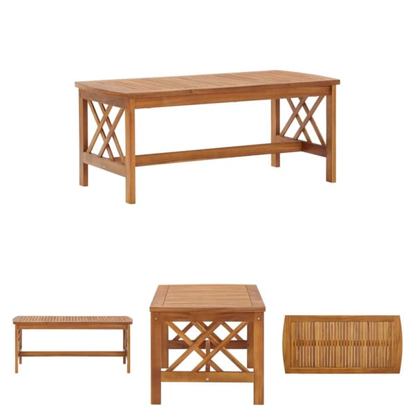 The Living Store Soffbord 102x50x43 cm massivt akaciaträ -  Soffbord