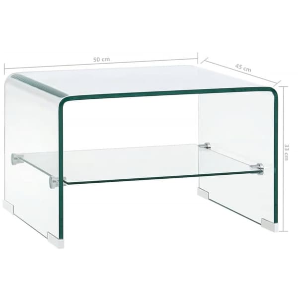 The Living Store sofabord 50 x 45 x 33 cm hærdet glas transparent - Sofaborde