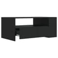 Miniatyrbillede 5 af 10: The Living Store sofabord 102x55x42 cm konstrueret træ sort -  Sofaborde