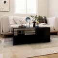 Miniatyrbillede 6 af 10: The Living Store sofabord 102x55x42 cm konstrueret træ sort -  Sofaborde