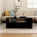 Miniatyrbillede 2 af 10: The Living Store sofabord 102x55x42 cm konstrueret træ sort -  Sofaborde