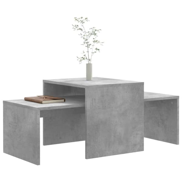 The Living Store sofabordssæt 100x48x40 cm konstrueret træ betongrå - Sofaborde