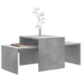 Miniatyrbillede 4 af 8: The Living Store sofabordssæt 100x48x40 cm konstrueret træ betongrå -  Sofaborde