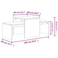 Miniatyrbillede 8 af 8: The Living Store sofabordssæt 100x48x40 cm konstrueret træ betongrå -  Sofaborde