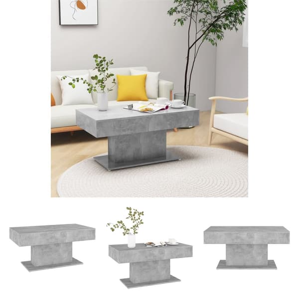 The Living Store Soffbord betonggrå 96x50x45 cm konstruerat trä - Soffbord
