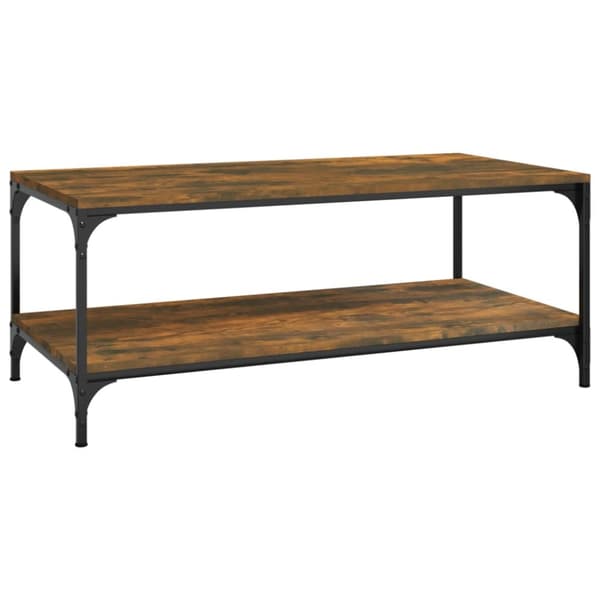 The Living Store sofabord 100x50x40 cm konstrueret træ røget egetræsfarve - Sofaborde