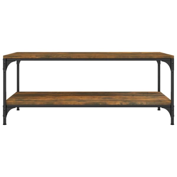 The Living Store sofabord 100x50x40 cm konstrueret træ røget egetræsfarve - Sofaborde