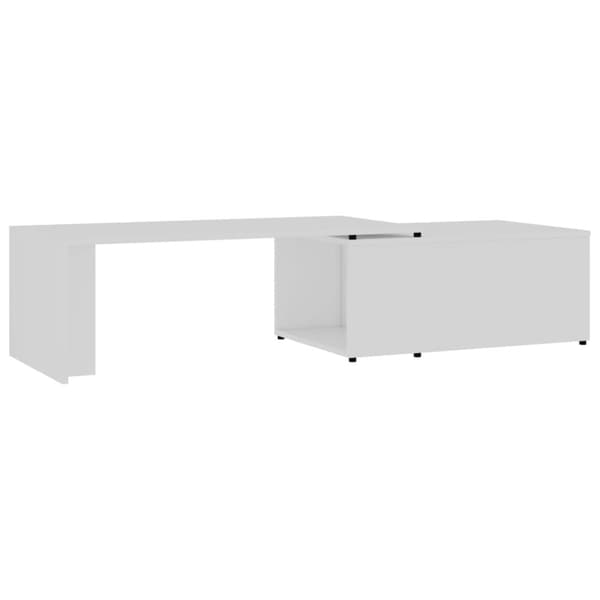 The Living Store Soffbord vit 150x50x35 cm konstruerat trä - Soffbord