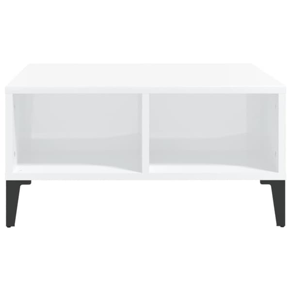 The Living Store Soffbord vit högglans 60x60x30 cm spånskiva -  Soffbord