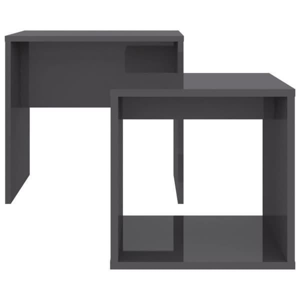 The Living Store Soffbord set grå högglans 48x30x45 cm konstruerat trä - Soffbord