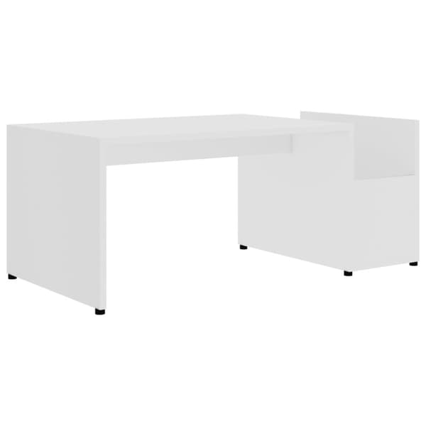 The Living Store sofabord 90x45x35 cm konstrueret træ hvid - Sofaborde