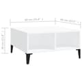 Miniatyrbillede 7 af 7: The Living Store sofabord 60x60x30 cm spånplade hvid -  Sofaborde