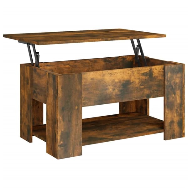 The Living Store sofabord 79x49x41 cm konstrueret træ røget egetræ - Sofaborde