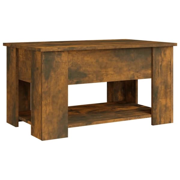 The Living Store sofabord 79x49x41 cm konstrueret træ røget egetræ - Sofaborde