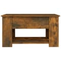 Miniatyrbillede 7 af 9: The Living Store sofabord 79x49x41 cm konstrueret træ røget egetræ -  Sofaborde