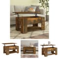 Miniatyrbillede 1 af 9: The Living Store sofabord 79x49x41 cm konstrueret træ røget egetræ -  Sofaborde