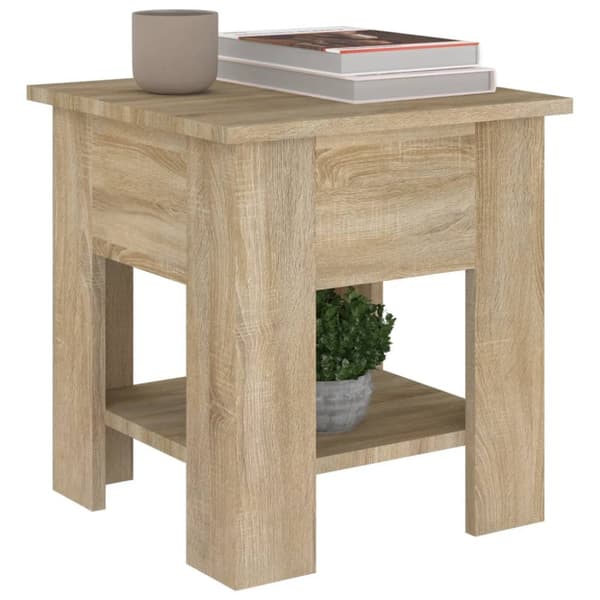 The Living Store Soffbord sonoma-ek 40x40x42 cm konstruerat trä -  Soffbord