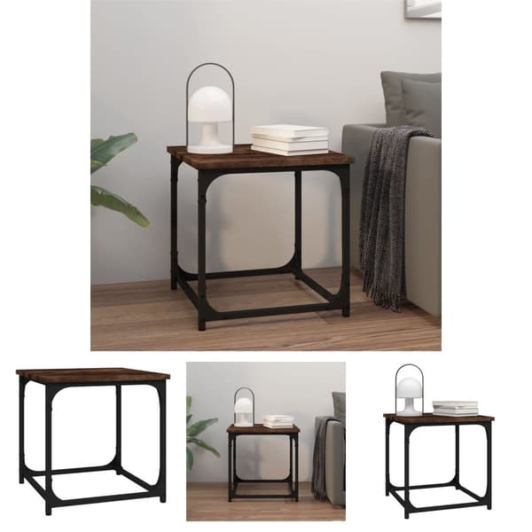 The Living Store sidebord 40x40x40 cm konstrueret træ røget egetræsfarve -  Sofaborde