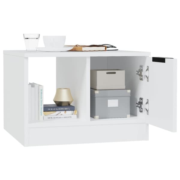 The Living Store Soffbord vit 50x50x36 cm konstruerat trä -  Soffbord