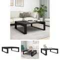 Miniatyrbillede 1 af 8: The Living Store sofabord 100x100x35 cm konstrueret træ sort -  Sofaborde