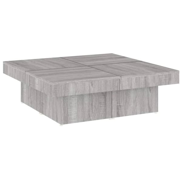 The Living Store sofabord 90x90x28 cm konstrueret træ grå sonoma-eg - Sofaborde