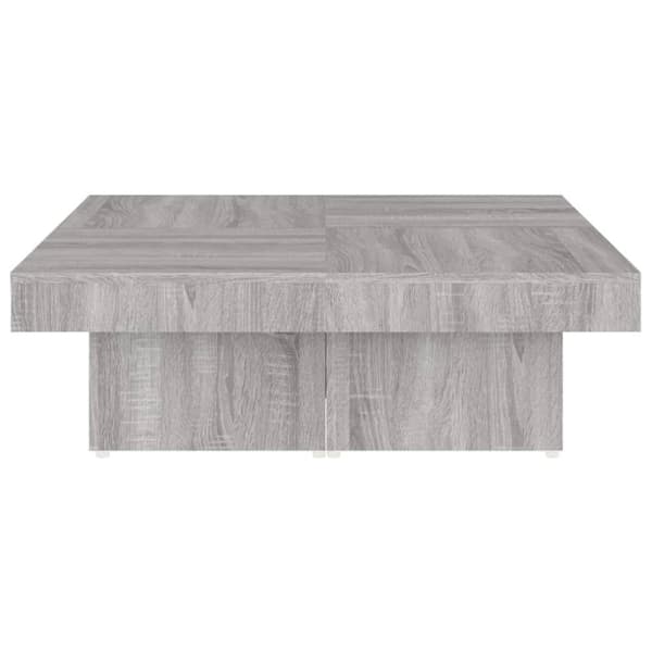 The Living Store sofabord 90x90x28 cm konstrueret træ grå sonoma-eg - Sofaborde