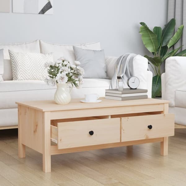 The Living Store Soffbord 100x50x40 cm massiv furu - Soffbord