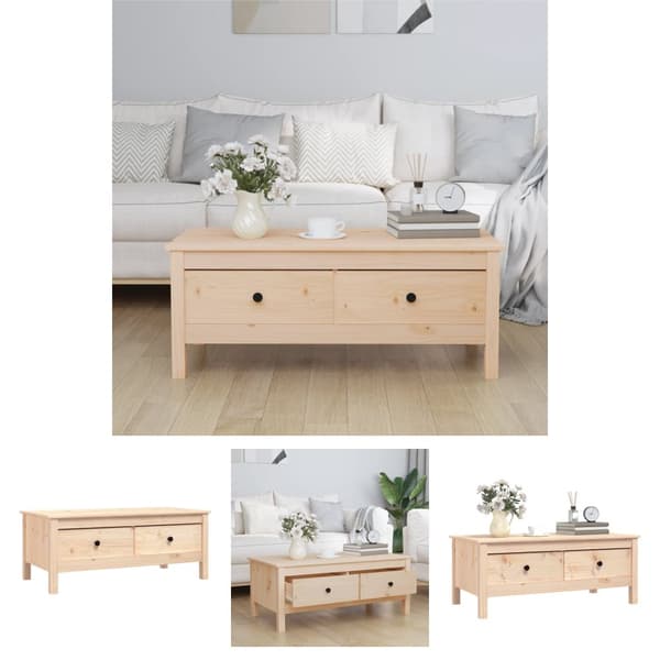The Living Store Soffbord 100x50x40 cm massiv furu - Soffbord