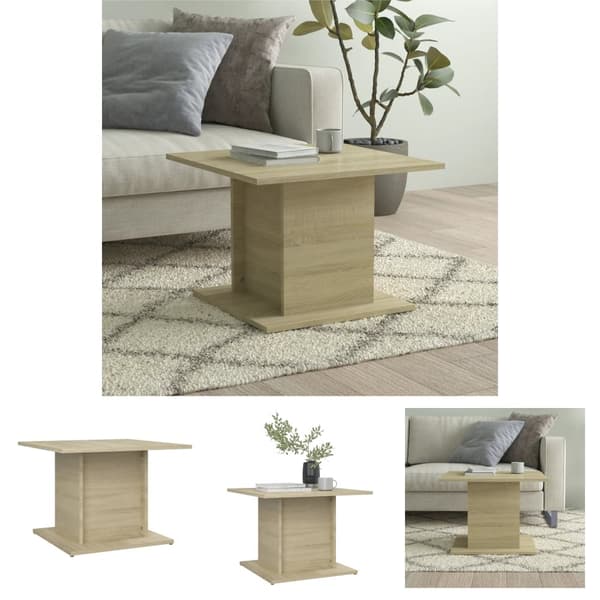 The Living Store sofabord 55,5x55,5x40 cm spånplade sonoma-eg - Sofaborde