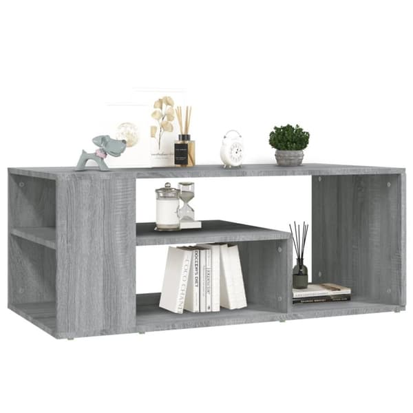 The Living Store Sohvapöytä harmaa Sonoma 100x50x40 cm tekninen puu -  Kahvipöydät