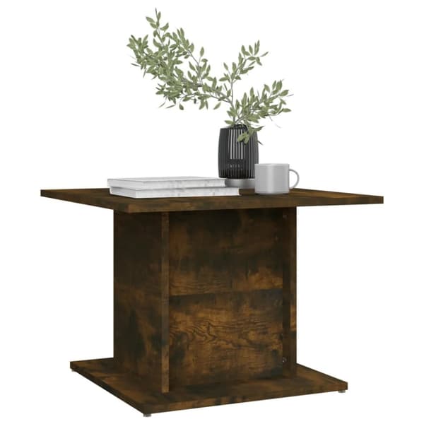 The Living Store Soffbord rökfärgad ek 55,5x55,5x40 cm spånskiva - Soffbord