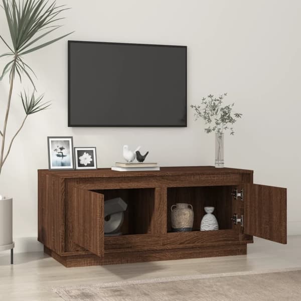The Living Store sofabord 102x50x44 cm konstrueret træ brun egetræsfarve - Sofaborde